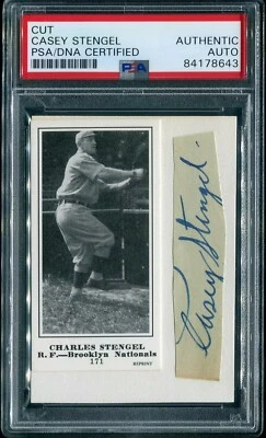Charles Dillon CASEY STENGEL Cut Auto Signed Autograph Signature  - PSA/DNA HOF - Image 1 of 3