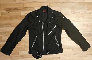 Vintage Tripp NYC Goth Biker Jacket Full Zip Black Size M - Picture 1 of 9