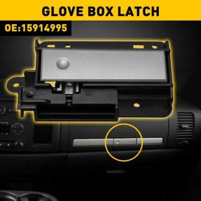 Manija de pestillo de puerta con compartimento superior plateado para guantera nueva para Silverado Sierra Foto 1 de 4