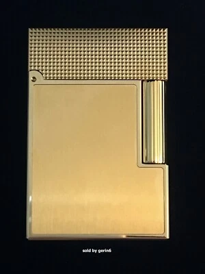 S.T. Accendino Dupont Line 2 SMALL, perfetto Ping oro spazzolato C18602, nuovo con scatola - Immagine 1 di 4