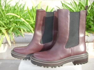 Tory Burch BENTON Stiefel braun/schwarz Vachetta Kalbsleder Einlegesohle 9 3/4 Zoll Lg US8M - Bild 1 von 23