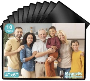10 PACK MAGNETIC PHOTO SLEEVES 4x6 PICTURE HOLDER WALL DECORATION FRIDGE MAGNET! - Picture 1 of 5