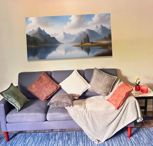 Chenille Throw Pillowcase Set 0f 2 Modern Accent Pillow covers for Livingroom - Picture 1 of 76