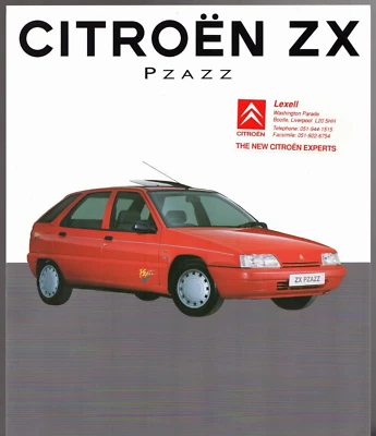 Citroen ZX Pzazz 1.4 5-dr Limited Edition 1993 UK Market Single Sheet Brochure  - Image 1 of 2