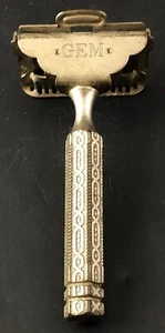 Antik Vintage Edelstein Brooklyn NY einseitiges Messing Rasiermesser verziert Cl.4 - Bild 1 von 4