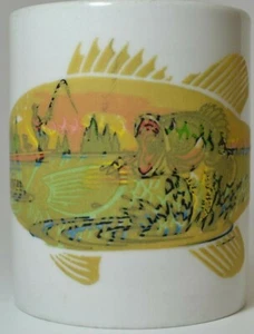 Scena di pesca a forma di pesce Wondermugs USA tazza/tazza caffè scena acqua - Foto 1 di 7