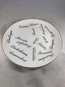 Charcuterie Plate - Vintage MCM 22Kt Gold 9 1/4” Ivory Cheese Plate - Picture 1 of 4