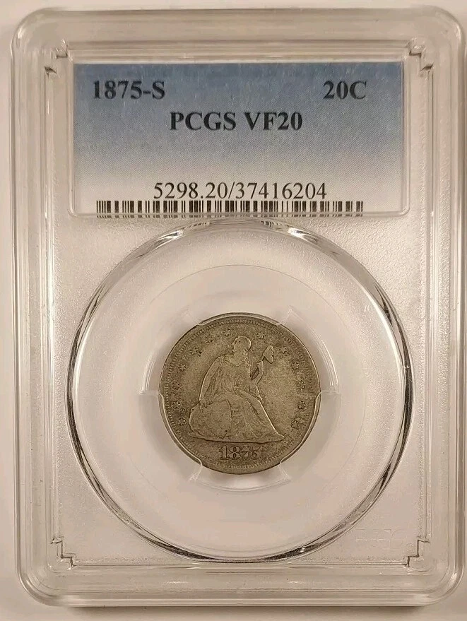 1875-S Twenty Cent Piece 20C PCGS VF20 - Image 1 of 4