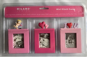 Milano Series Mini Kitsch Frame - 3 Mini Frames - Cupid - I Heart U - Kiss Me - Picture 1 of 10