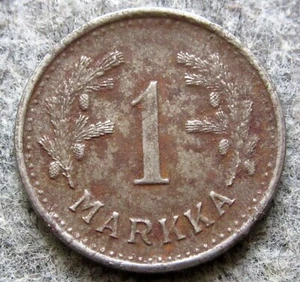 FINLAND 1946 S 1 MARKKA, IRON -  1 coin - FINLAND 1946 S 1 MARKKA - Picture 1 of 6