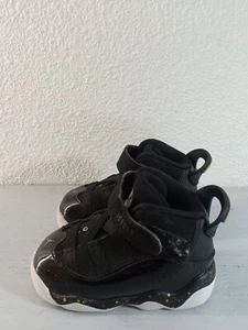 Nike Air Jordan 6 Rings Black/Metallic Gold/White 323420-007 Size 4C - Picture 1 of 8