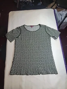JESSICA LONDON Sweater Womens 14 / 16 Olive Green Print Short Sleeve Knit (015) - Picture 1 of 4