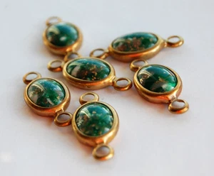 VINTAGE MATRIX PLASTIC CONNECTOR BEAD CHANNEL SET BRASS • 26mm • Assorted Color - Picture 1 of 11