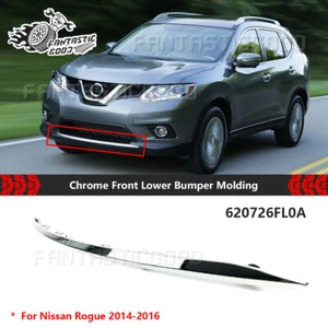 Parachoques delantero inferior cromado ABS moldura moldura para Nissan Rogue 2014 2015 2016 - Imagen 1 de 10