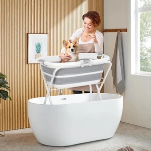 Foldable Dog Bath Tub Dog Washing Station for Bathing & Grooming for Small Pet - Picture 1 of 7