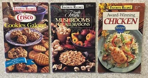 Lot of 3 Favorite Recipes Books Award Winning Chicken, Mushrooms, Crisco Cookies - Picture 1 of 2
