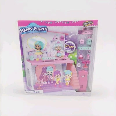 HAPPY PLACES Shopkins Happyville High School Prom Playset Petkins Sealed New HTF - Image 1 of 4