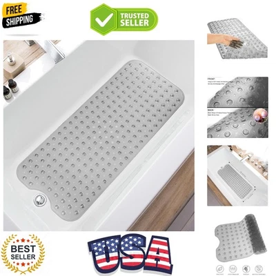Alfombrillas de Bañera para Bañera de Ducha, Extra Largas Antideslizantes 39 x 16 Pulgadas Alfombra de Baño con D... Foto 1 de 4