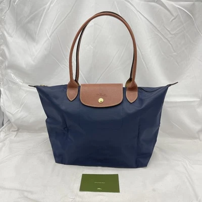Longchamp Womens Le Pliage Original M Tote Bag Recycled Canvas Navy Pre-Owned - Image 1 of 4