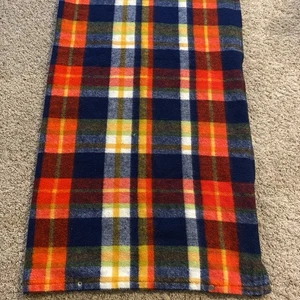 Vintage 50's Red Plaid Stadium Blanket JCPenney Talon Zipper 52X62 - Picture 1 of 4