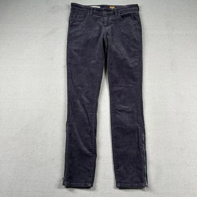 Calça de veludo Pilcro feminina 27 ajuste fixo zíper tornozelo cinza fina 28x28 chino - Imagem 1 de 4