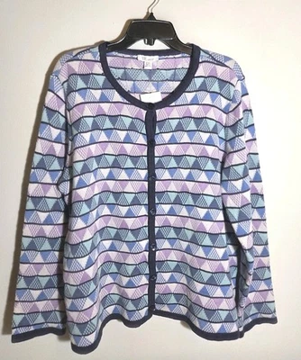 Cárdigan Suéter The Tog Shop Talla XL Pequeño 100% Algodón Azul Púrpura De Colección Nuevo con Etiquetas Foto 1 de 4