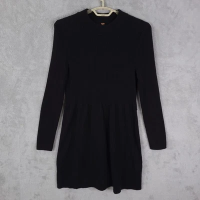 Free People Mini Knit Dress Womens Black XL No Belt Sweater Long Sleeve Pullover - Image 1 of 4