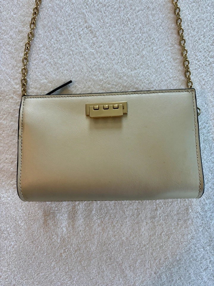 Cartera ZAC POSEN Eartha Icónica Grande Teléfono Cartera Bandolera Dorado Taupe Foto 1 de 4
