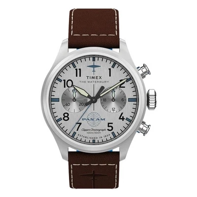 Timex x Pan Am Waterbury Aviation Military Pilot Chronograp 41mm Watch TW2Y38700 - image 1 of 4