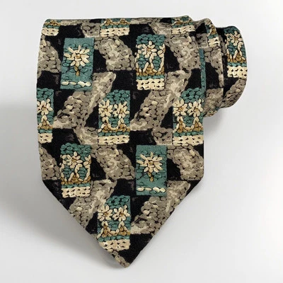 Corbata De Colección Ermenegildo Zegna 100% Seda Geométrica Floral Abstracta Exclusiva Foto 1 de 4