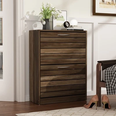 Zapatero 22.4"W Dos Cajones, Zapata Cajón Desplegable Foto 1 de 4