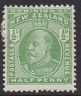 NEW ZEALAND 1909  1/2d GREEN " KING EDWARD VII " STAMP MH