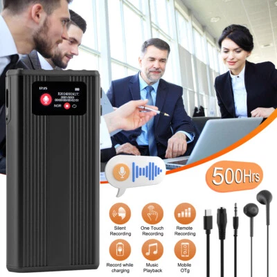 500Hrs Mini Spy Voice Activated Recorder Digital Audio Magnetic 32GB MP3 Player - Image 1 of 4