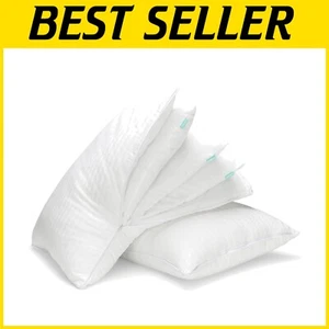Set of 2 Plush Cooling Standard Pillows - Modern Cotton Covers for Any Sleeper - Picture 1 of 7