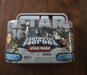 Star Wars Galactic Heroes Toy Princess Leia And Han Solo Hasbro 2007 In Box - Picture 1 of 3