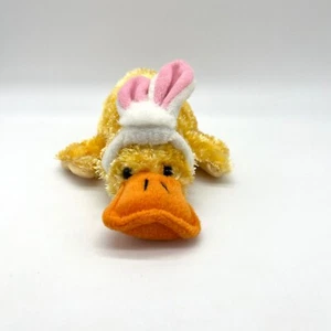 Juguete de peluche Dan Dee pato orejas de conejo de Pascua amarillo naranja - Imagen 1 de 9
