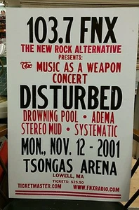Disturbed.  Adema.systematic..Block Print Concert Poster Lowell.MA. - Picture 1 of 3