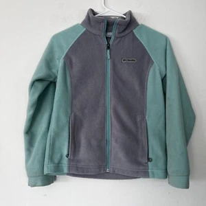 Columbia Jackets Kids Medium 10/12 Fleece Green Grey - Picture 1 of 9