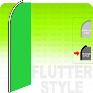 SOLID GREEN - Swooper Flag Feather Banner Sign 11.5' Tall FLUTTER Style - gb - Picture 1 of 2
