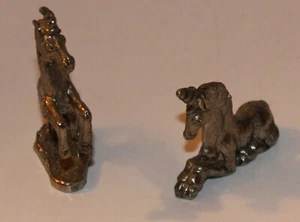 2 Pewter Unicorn Figurines - small - Picture 1 of 3