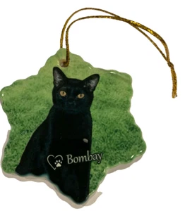 Bombay Cat Porcelain Star Shaped Christmas Ornament New  - Picture 1 of 1