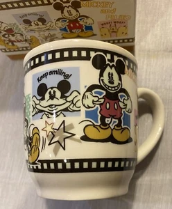 Disney Mickey Mouse & Pluto Shiny Bright Mug Coffee Cup With Spoon 10 Oz - Picture 1 of 13