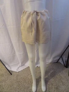 WOMENS LONDON JEAN 100% LINEN BEIGE SKIRT W/DRAWSTRING SIZE M - Picture 1 of 7