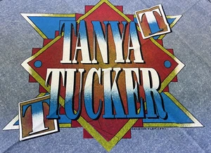 Tanya Tucker Concert Bandana Vintage 1991 Blue Faux Denim Taschentuch Country - Bild 1 von 4