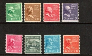 1939 U.S. PRESIDENTIAL  ROTARY COIL P/SET of 8  p.10v Sc#839-  M/H/OG Fresh! - Picture 1 of 1