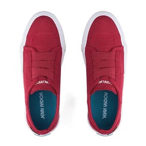 New Women Shoes Low Top Canvas Sneakers Unisex Red Fashion Slip-on Casual Flats - Picture 1 of 7