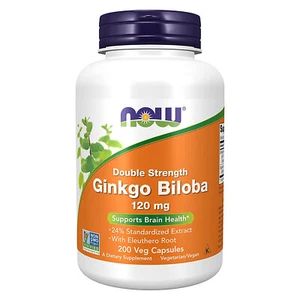NOW FOODS Ginkgo Biloba Doble Fuerza 120 mg 200 Cápsulas Vegetales - Imagen 1 de 4