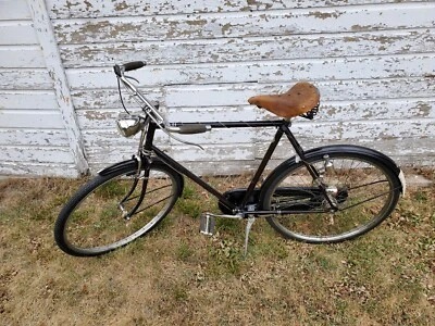 Bicicleta de colección Raleigh de los años 50 - negra - todo es funcional.  Foto 1 de 4