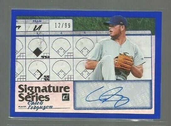 2019 Donruss Signature Series Blue #24 Caleb Ferguson 12/99 (ref 65755) - Image 1 of 1