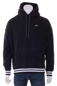 Tommy Hilfiger Felpa Uomo con Cappuccio Tjm TJ Worldwide Text Hoodie Nero - Foto 1 di 12